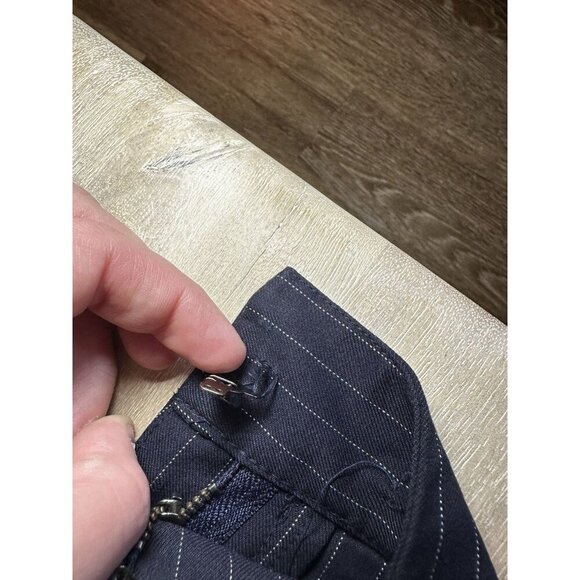 Anthropologie TwentySixHundred NWT Pinstripe Utility Pants Wide Leg Navy Size 10 - Picture 13 of 13